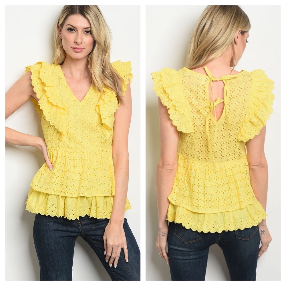 Eyelet Ruffle Top - Picture 2 of 3